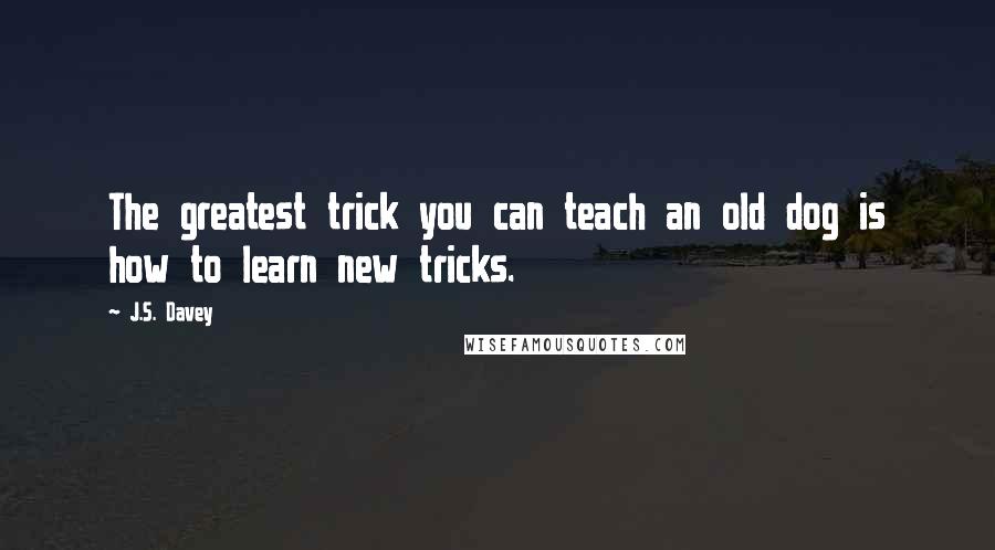 J.S. Davey Quotes: The greatest trick you can teach an old dog is how to learn new tricks.