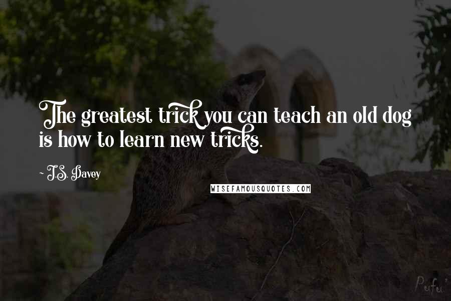 J.S. Davey Quotes: The greatest trick you can teach an old dog is how to learn new tricks.