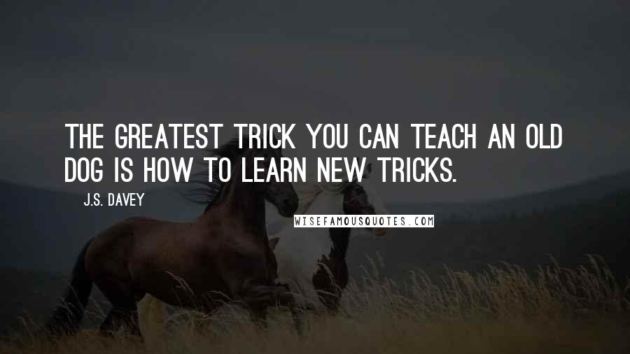 J.S. Davey Quotes: The greatest trick you can teach an old dog is how to learn new tricks.