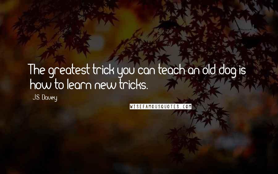 J.S. Davey Quotes: The greatest trick you can teach an old dog is how to learn new tricks.