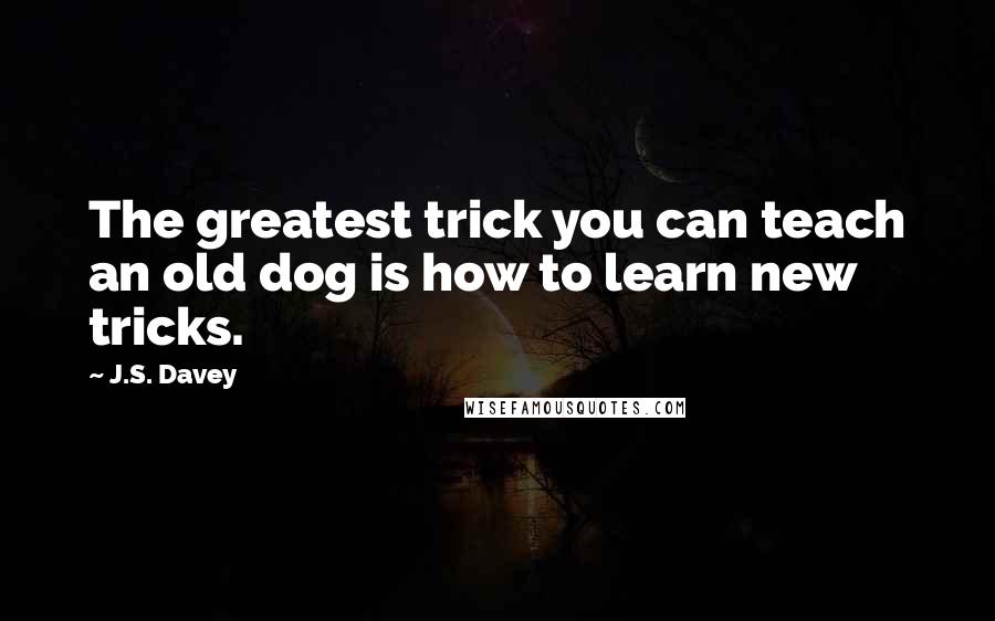 J.S. Davey Quotes: The greatest trick you can teach an old dog is how to learn new tricks.