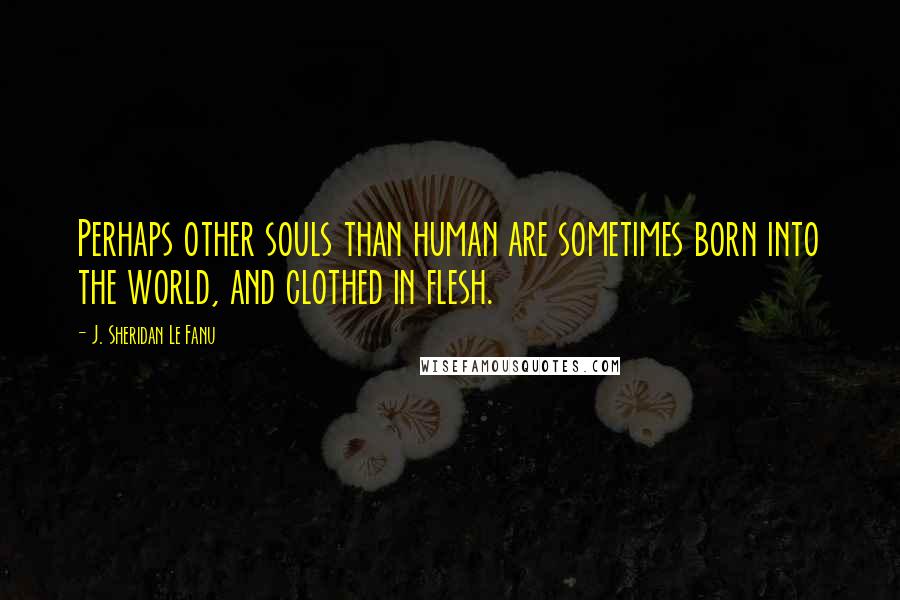 J. Sheridan Le Fanu Quotes: Perhaps other souls than human are sometimes born into the world, and clothed in flesh.