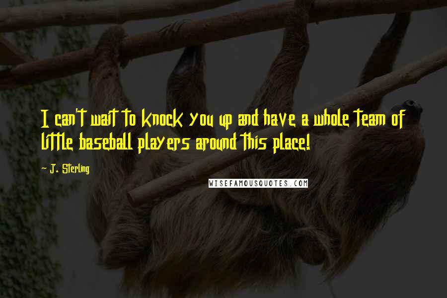 J. Sterling Quotes: I can't wait to knock you up and have a whole team of little baseball players around this place!