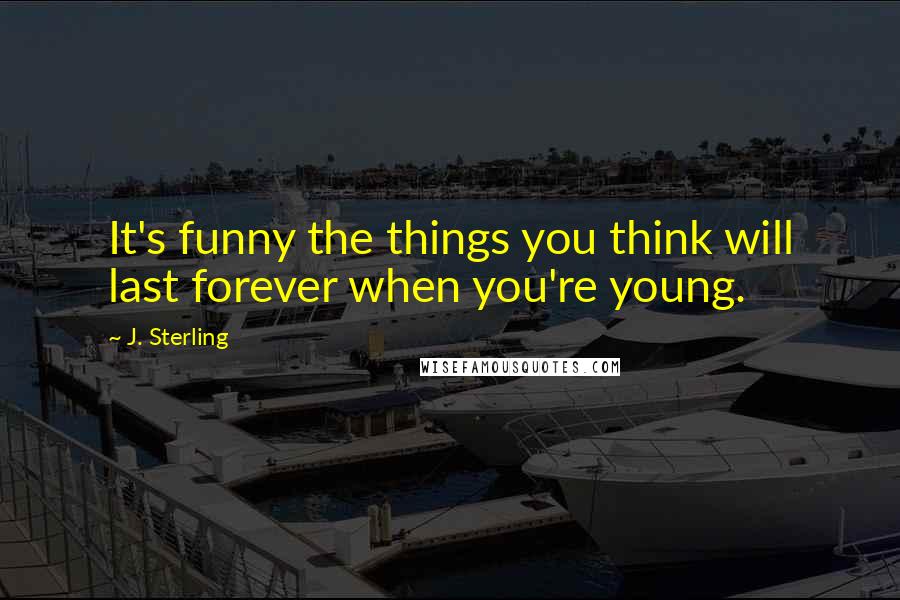 J. Sterling Quotes: It's funny the things you think will last forever when you're young.