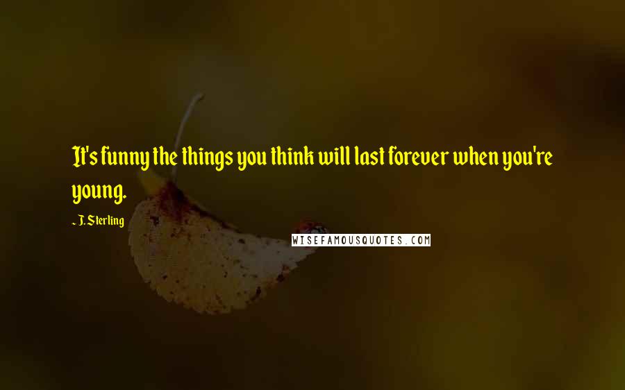 J. Sterling Quotes: It's funny the things you think will last forever when you're young.