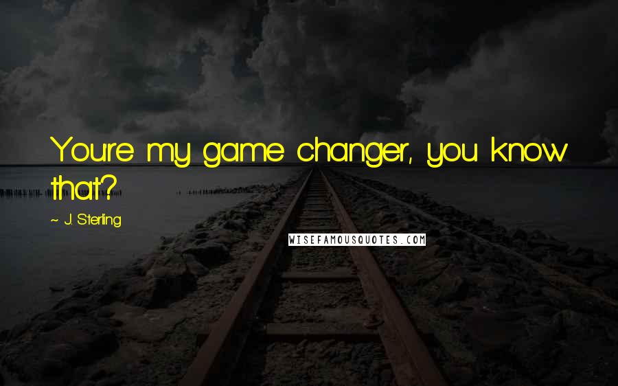 J. Sterling Quotes: You're my game changer, you know that?