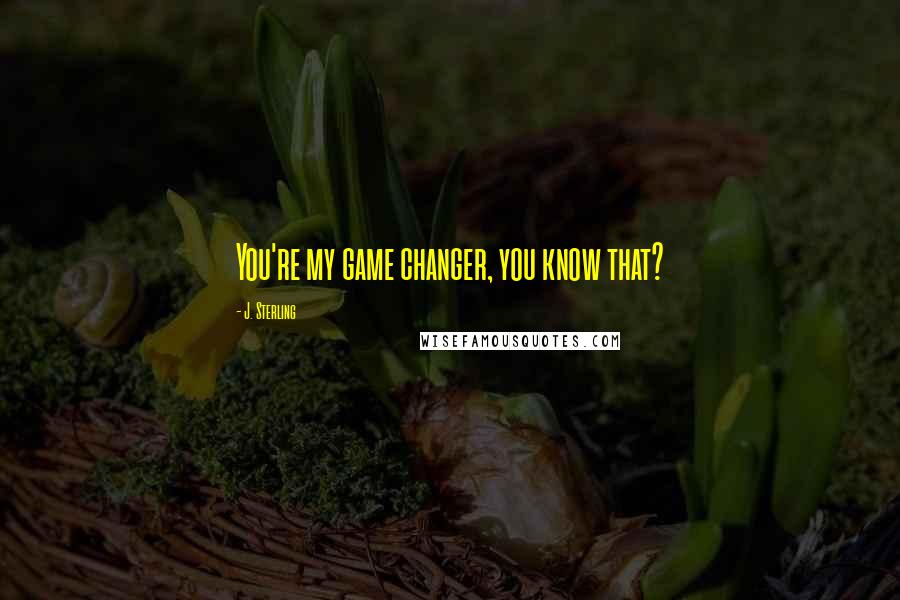 J. Sterling Quotes: You're my game changer, you know that?