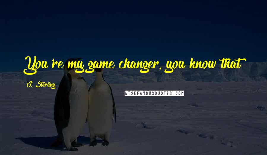 J. Sterling Quotes: You're my game changer, you know that?