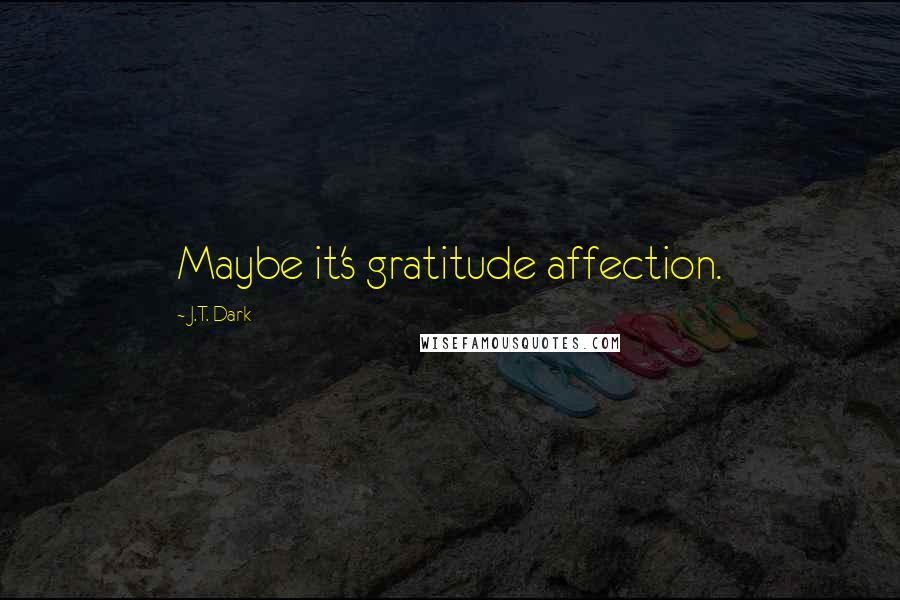 J.T. Dark Quotes: Maybe it's gratitude affection.