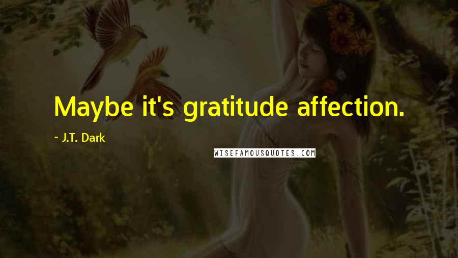 J.T. Dark Quotes: Maybe it's gratitude affection.