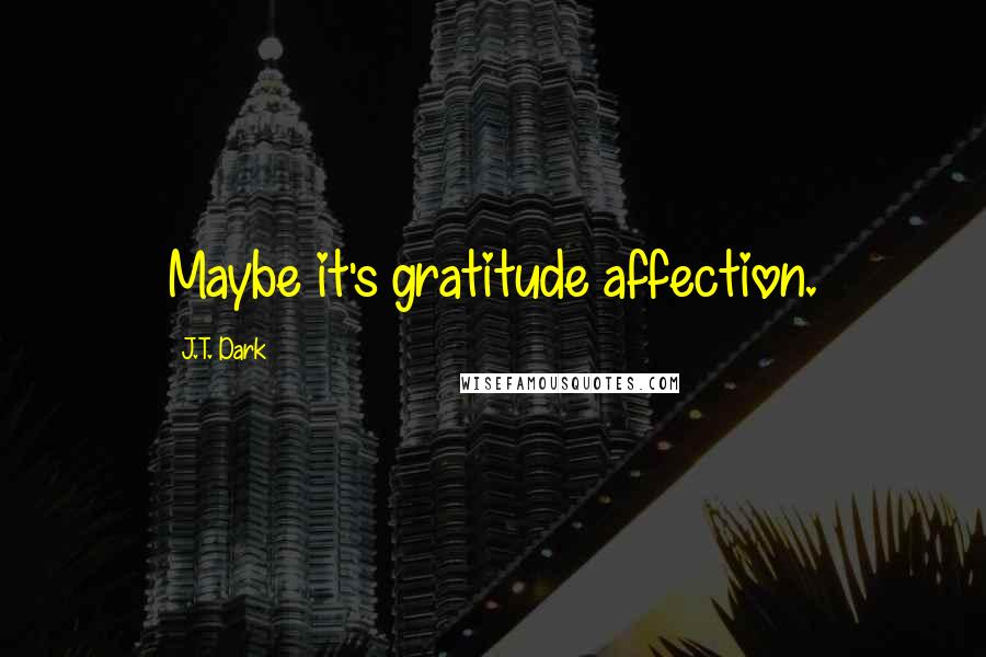 J.T. Dark Quotes: Maybe it's gratitude affection.