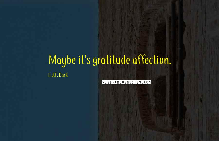 J.T. Dark Quotes: Maybe it's gratitude affection.