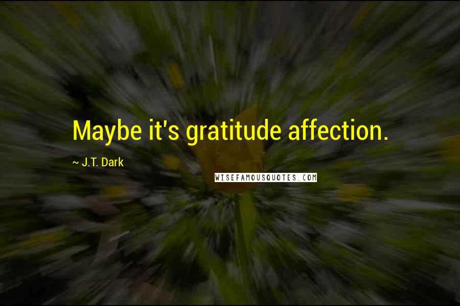 J.T. Dark Quotes: Maybe it's gratitude affection.