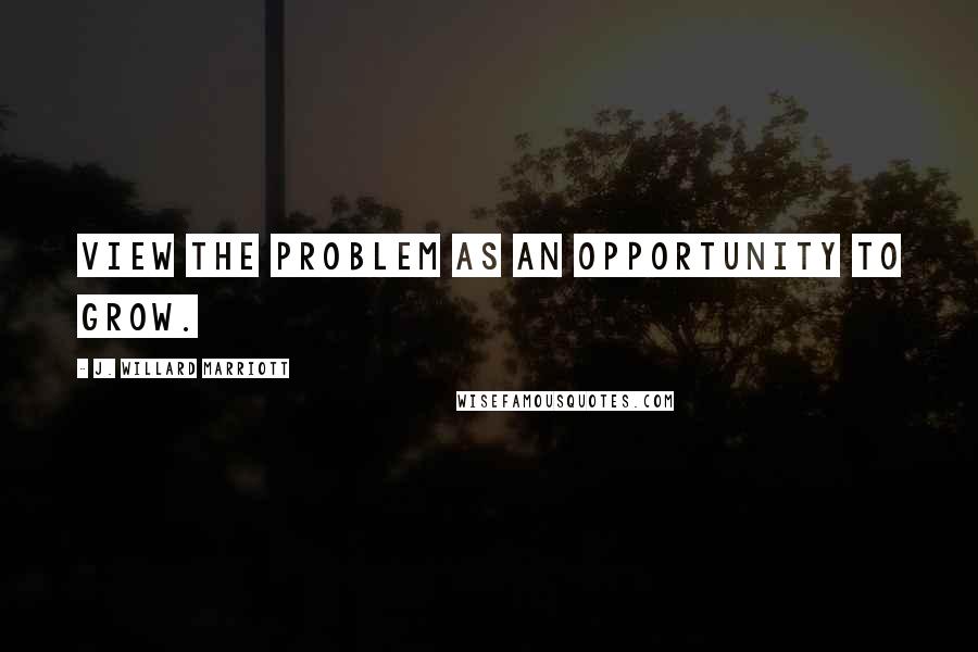 J. Willard Marriott Quotes: View the problem as an opportunity to grow.