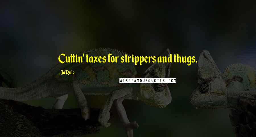 Ja Rule Quotes: Cuttin' taxes for strippers and thugs.