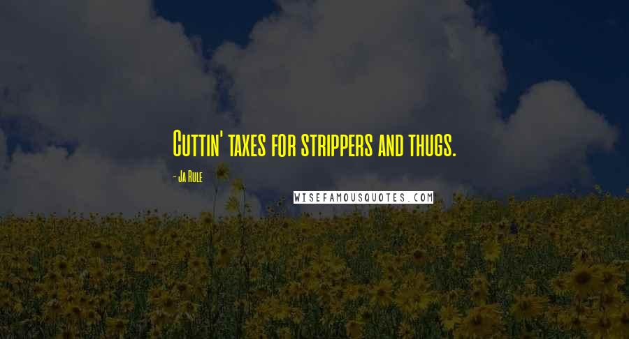 Ja Rule Quotes: Cuttin' taxes for strippers and thugs.