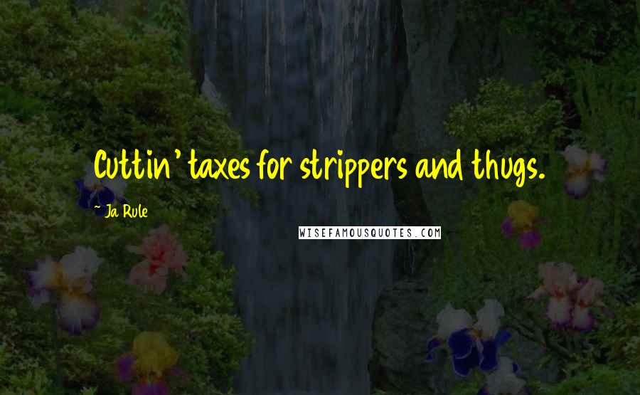 Ja Rule Quotes: Cuttin' taxes for strippers and thugs.