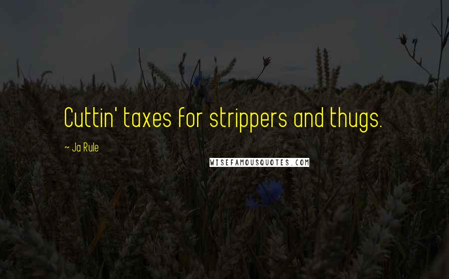 Ja Rule Quotes: Cuttin' taxes for strippers and thugs.