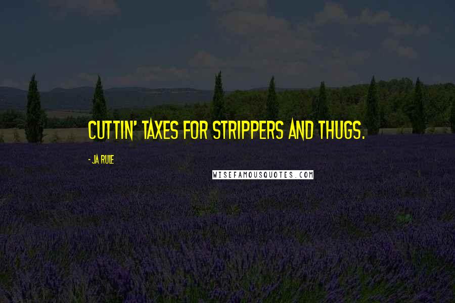 Ja Rule Quotes: Cuttin' taxes for strippers and thugs.