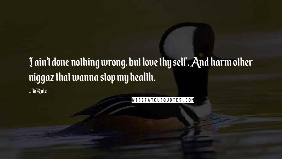 Ja Rule Quotes: I ain't done nothing wrong, but love thy self. And harm other niggaz that wanna stop my health.