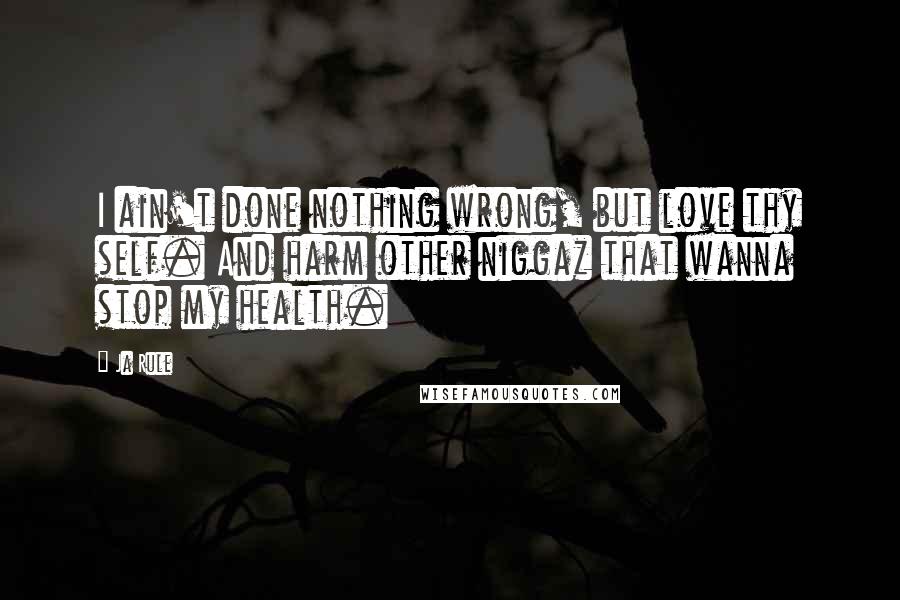 Ja Rule Quotes: I ain't done nothing wrong, but love thy self. And harm other niggaz that wanna stop my health.