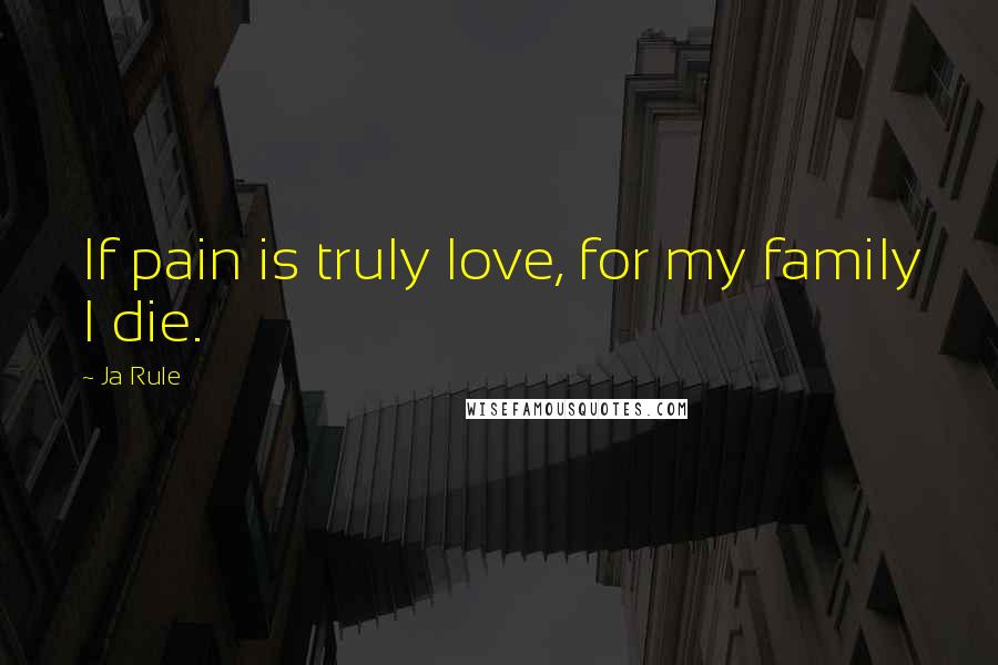 Ja Rule Quotes: If pain is truly love, for my family I die.