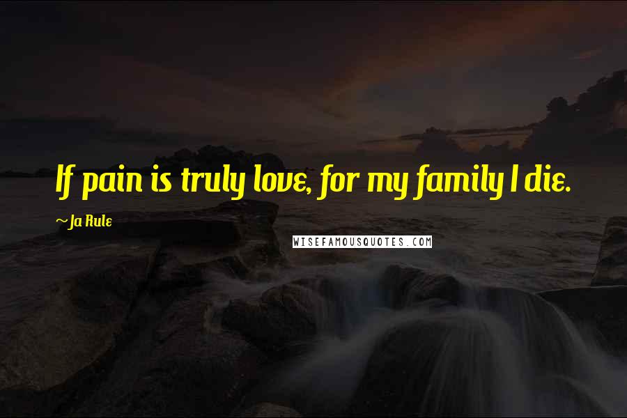 Ja Rule Quotes: If pain is truly love, for my family I die.
