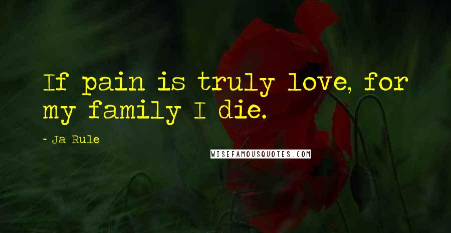 Ja Rule Quotes: If pain is truly love, for my family I die.