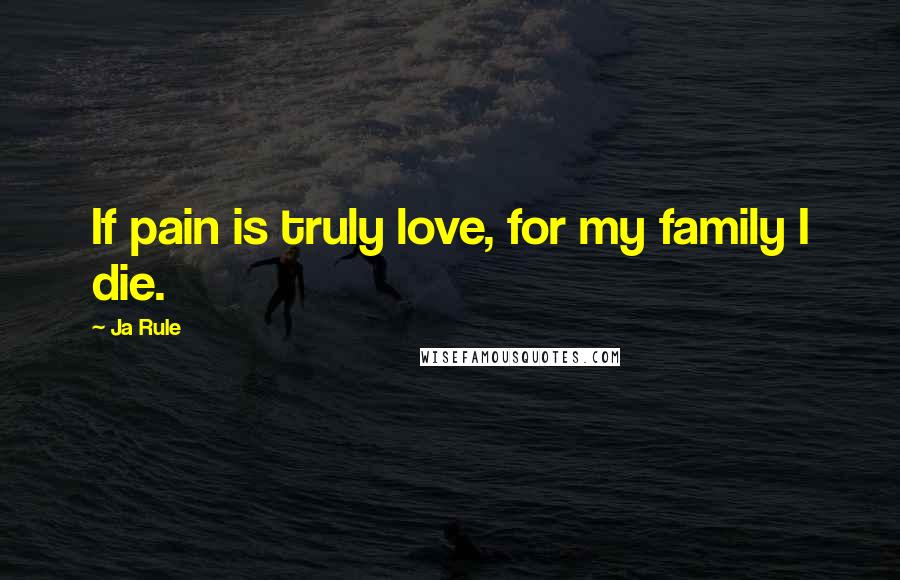 Ja Rule Quotes: If pain is truly love, for my family I die.