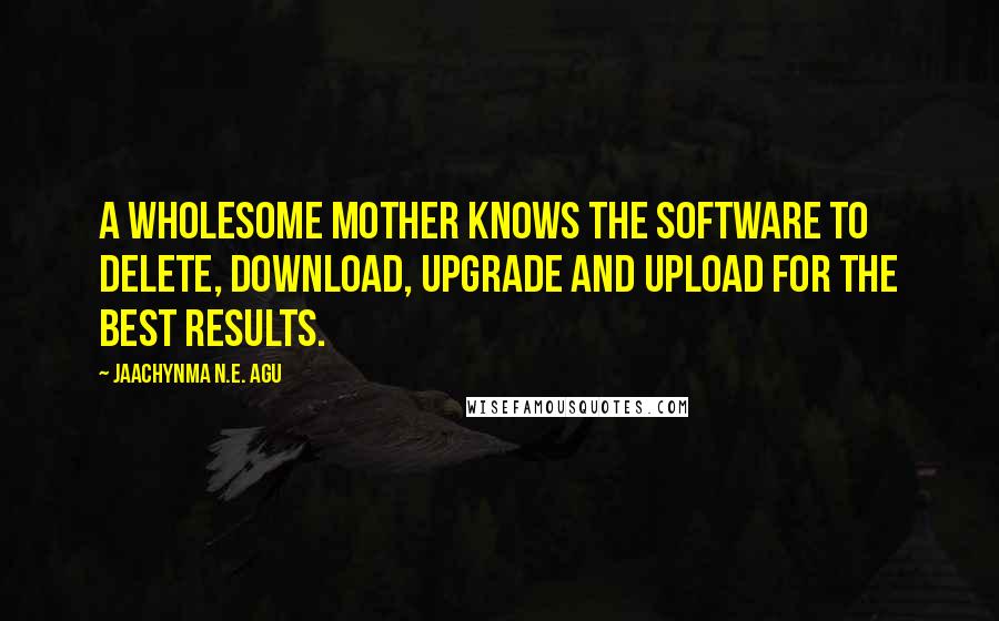 Jaachynma N.E. Agu Quotes: A wholesome mother knows the software to delete, download, upgrade and upload for the best results.