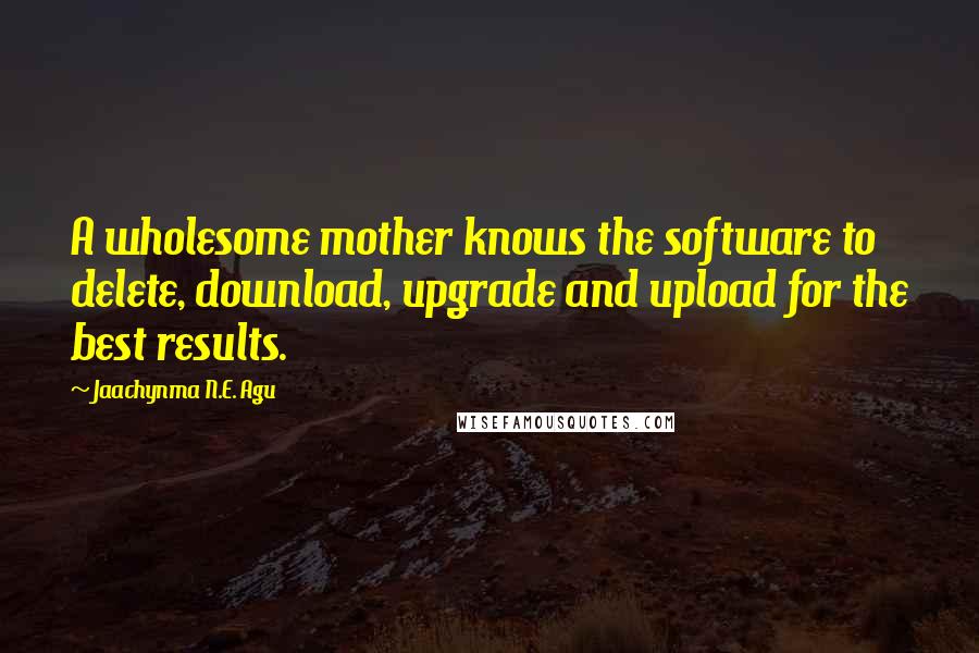 Jaachynma N.E. Agu Quotes: A wholesome mother knows the software to delete, download, upgrade and upload for the best results.