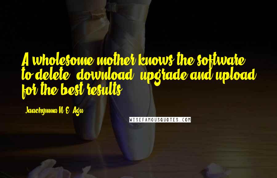 Jaachynma N.E. Agu Quotes: A wholesome mother knows the software to delete, download, upgrade and upload for the best results.