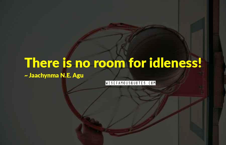 Jaachynma N.E. Agu Quotes: There is no room for idleness!