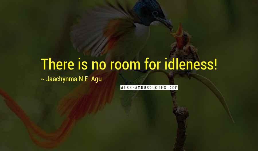 Jaachynma N.E. Agu Quotes: There is no room for idleness!