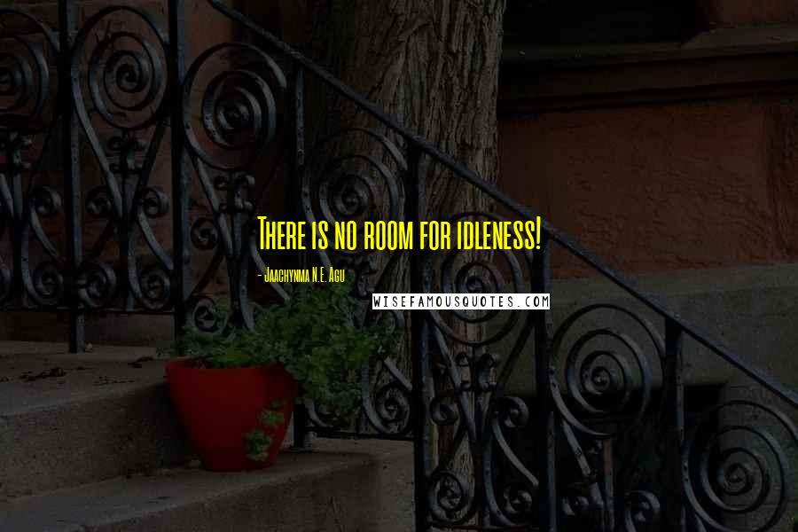 Jaachynma N.E. Agu Quotes: There is no room for idleness!