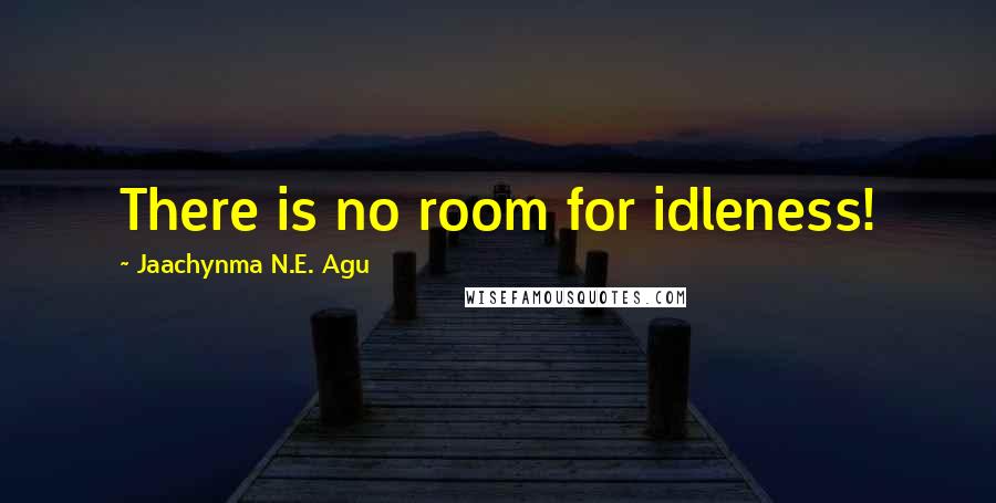 Jaachynma N.E. Agu Quotes: There is no room for idleness!