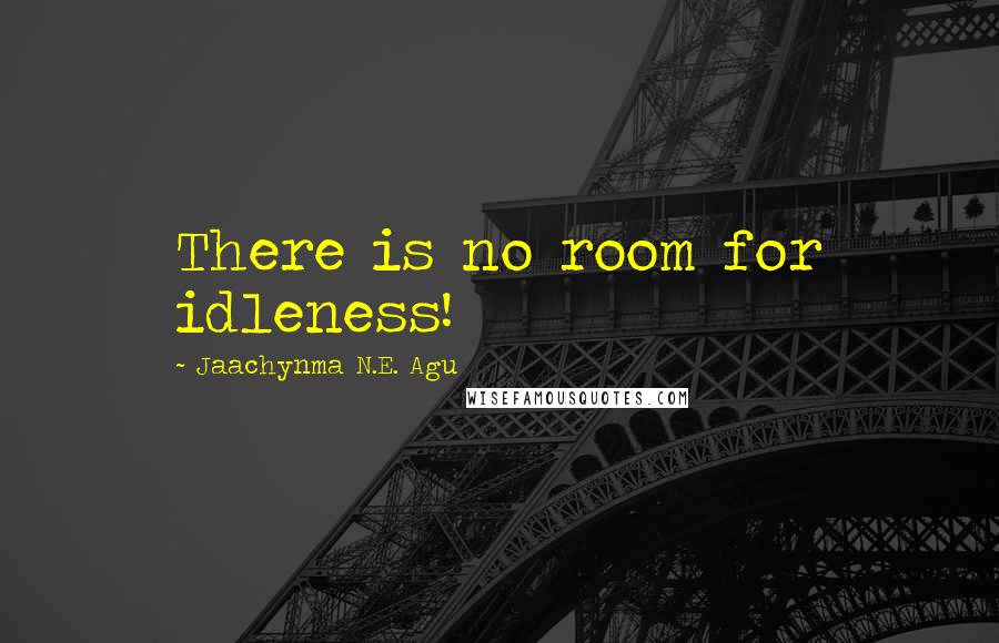 Jaachynma N.E. Agu Quotes: There is no room for idleness!