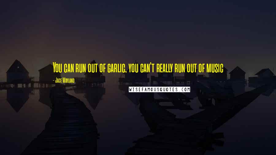 Jace Wayland Quotes: You can run out of garlic, you can't really run out of music