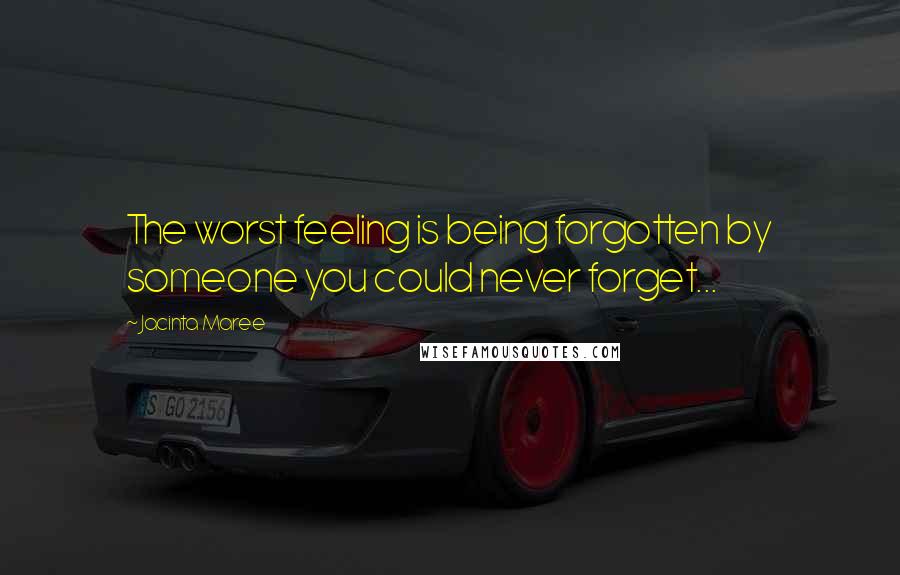 Jacinta Maree Quotes: The worst feeling is being forgotten by someone you could never forget...