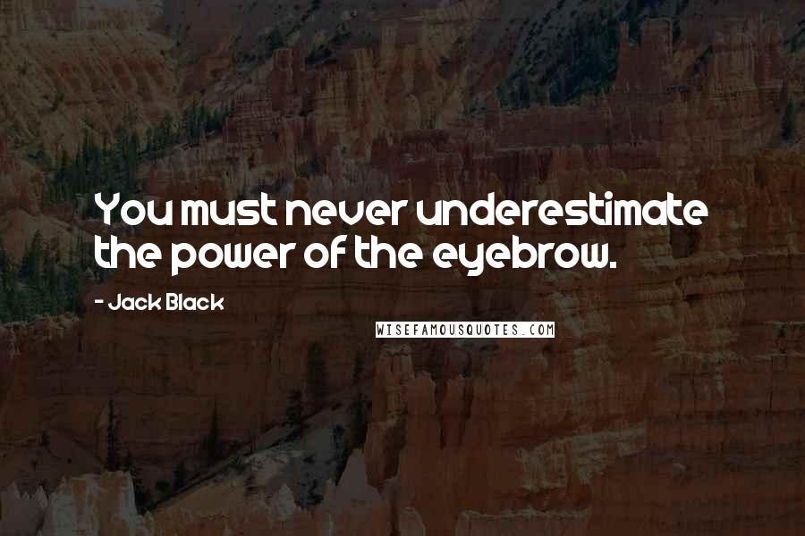 Jack Black Quotes: You must never underestimate the power of the eyebrow.