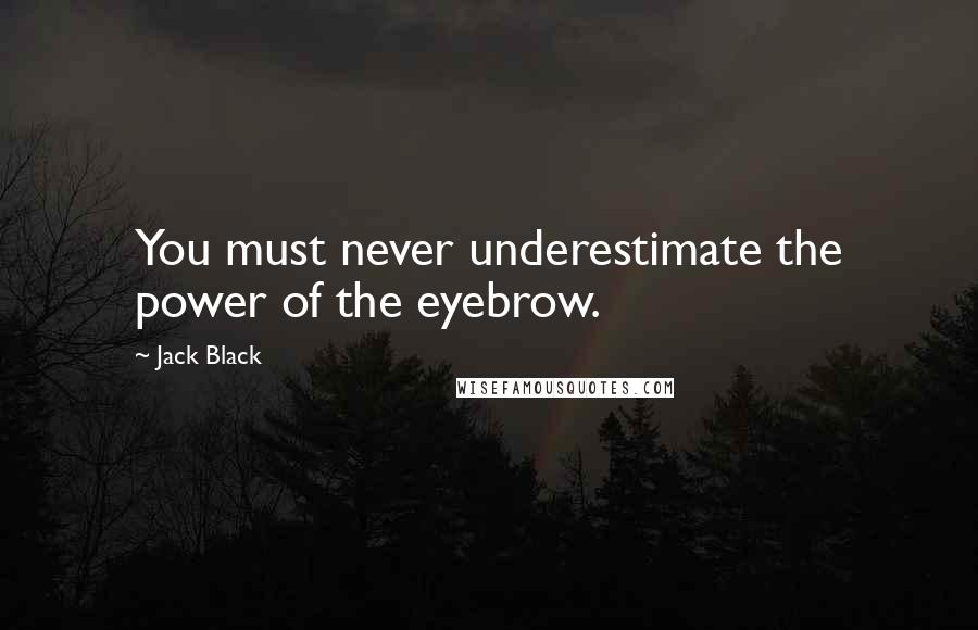 Jack Black Quotes: You must never underestimate the power of the eyebrow.