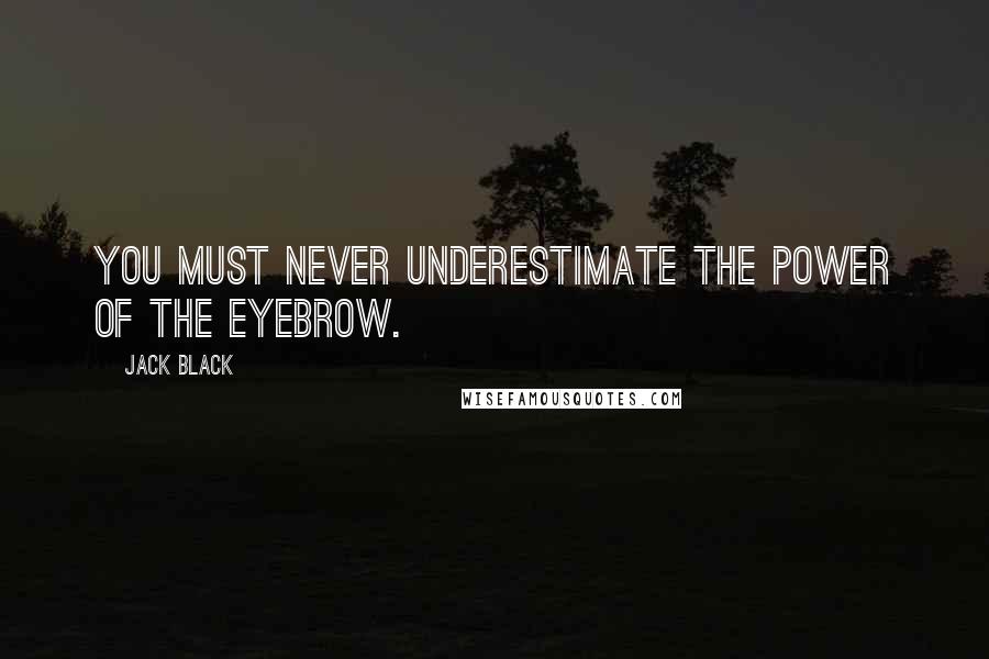 Jack Black Quotes: You must never underestimate the power of the eyebrow.