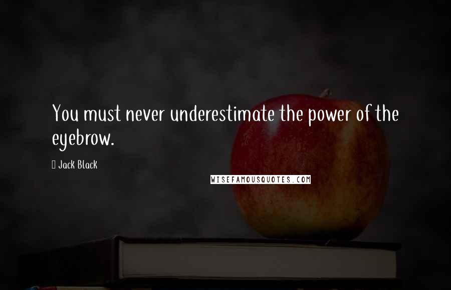 Jack Black Quotes: You must never underestimate the power of the eyebrow.