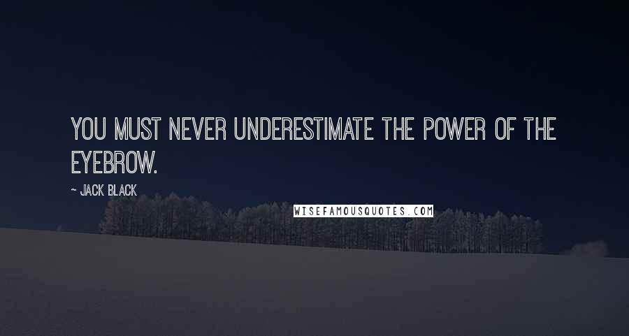 Jack Black Quotes: You must never underestimate the power of the eyebrow.