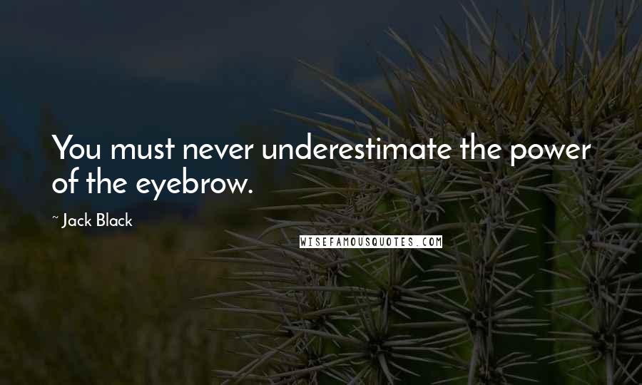 Jack Black Quotes: You must never underestimate the power of the eyebrow.