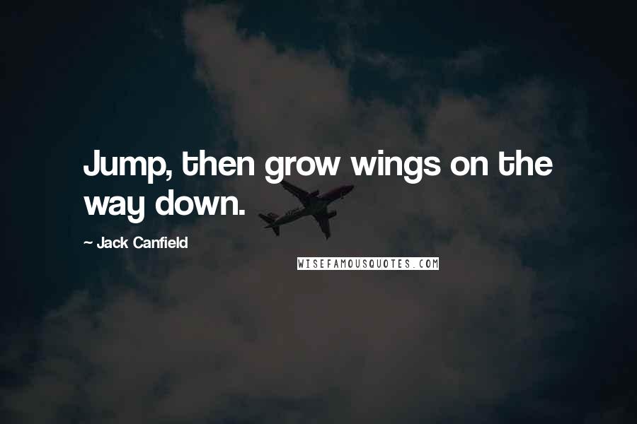 Jack Canfield Quotes: Jump, then grow wings on the way down.