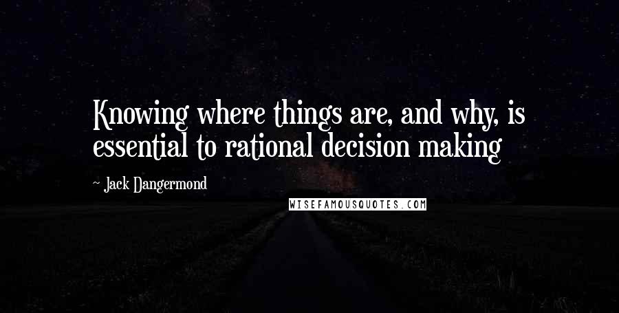 Jack Dangermond Quotes: Knowing where things are, and why, is essential to rational decision making