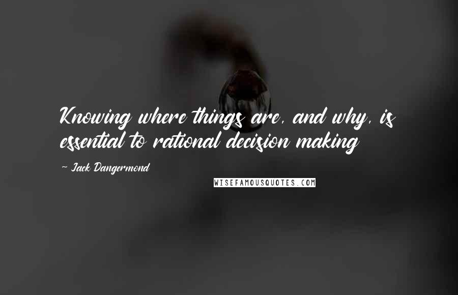 Jack Dangermond Quotes: Knowing where things are, and why, is essential to rational decision making