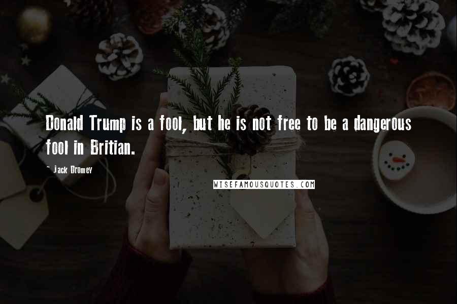 Jack Dromey Quotes: Donald Trump is a fool, but he is not free to be a dangerous fool in Britian.