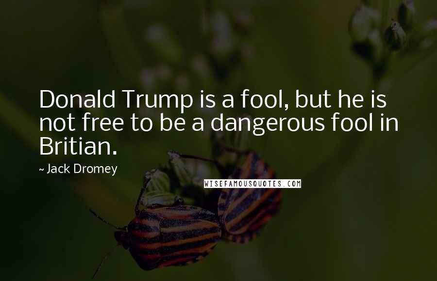 Jack Dromey Quotes: Donald Trump is a fool, but he is not free to be a dangerous fool in Britian.